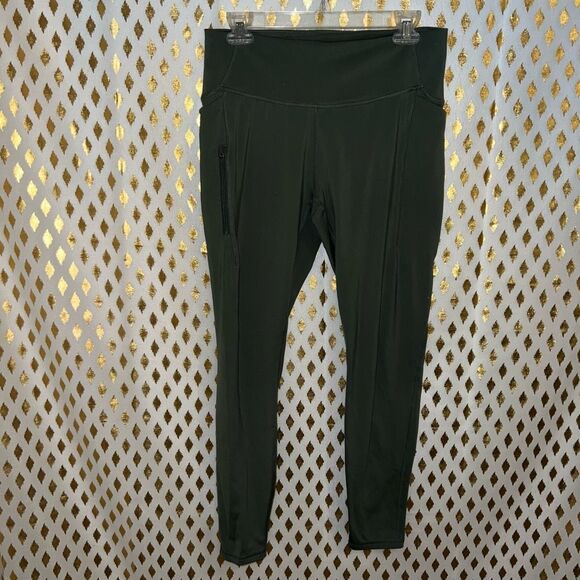 All in motion olive green leggings with a zipper size L - Picture 1 of 5